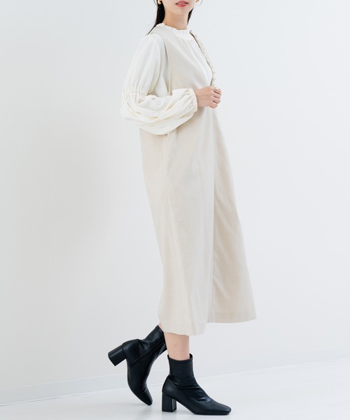 ANNA LUNA(アンナルナ)の「【ANNA LUNA】 上品 軽やか 大人のための ジャンパースカート / ワンピース(ワンピース・レディース・ベージュ/ブラック/ネイビー・MEDIUM/LARGE)」の10枚目の写真