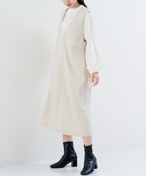 ANNA LUNA(アンナルナ)の「【ANNA LUNA】 上品 軽やか 大人のための ジャンパースカート / ワンピース(ワンピース・レディース・ベージュ/ブラック/ネイビー・MEDIUM/LARGE)」の9枚目の写真