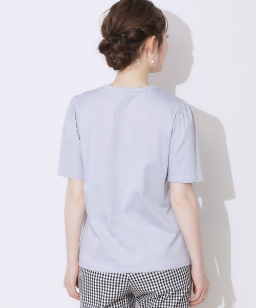 couture brooch（クチュールブローチ）の「【接触冷感・UV・マシンウォッシャブル】60CBロゴT（Tシャツ/カットソー・レディース・ブラック/サックスブルー/ブラック系2/オフホワイト・38/36/42/40）」の15枚目の写真