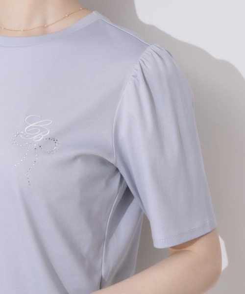 couture brooch（クチュールブローチ）の「【接触冷感・UV・マシンウォッシャブル】60CBロゴT（Tシャツ/カットソー・レディース・ブラック/サックスブルー/ブラック系2/オフホワイト・38/36/42/40）」の17枚目の写真