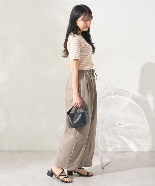 AMERICAN HOLIC（アメリカンホリック）の「リブ 5分袖トップス（Tシャツ/カットソー・レディース・ブラック/チャコールグレー/オフホワイト/ピンク・L/M）」の11枚目の写真