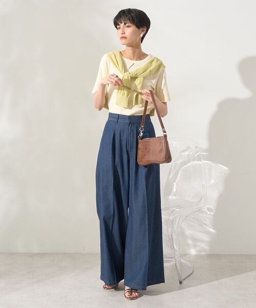 AMERICAN HOLIC（アメリカンホリック）の「リブ 5分袖トップス（Tシャツ/カットソー・レディース・ブラック/チャコールグレー/オフホワイト/ピンク・L/M）」の16枚目の写真