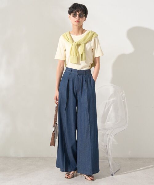 AMERICAN HOLIC（アメリカンホリック）の「リブ 5分袖トップス（Tシャツ/カットソー・レディース・ブラック/チャコールグレー/オフホワイト/ピンク・L/M）」の18枚目の写真