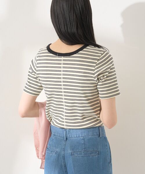 AMERICAN HOLIC（アメリカンホリック）の「リブ 5分袖トップス（Tシャツ/カットソー・レディース・ブラック/チャコールグレー/オフホワイト/ピンク・L/M）」の22枚目の写真