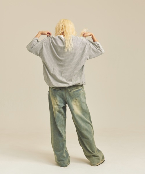 Healthknit(ヘルスニット)の「Healthknit NARROW BORDER JERSEY WIDE CREW NECK S/S TEE(Tシャツ/カットソー・メンズ・その他2/その他1・M/L/XL)」の17枚目の写真