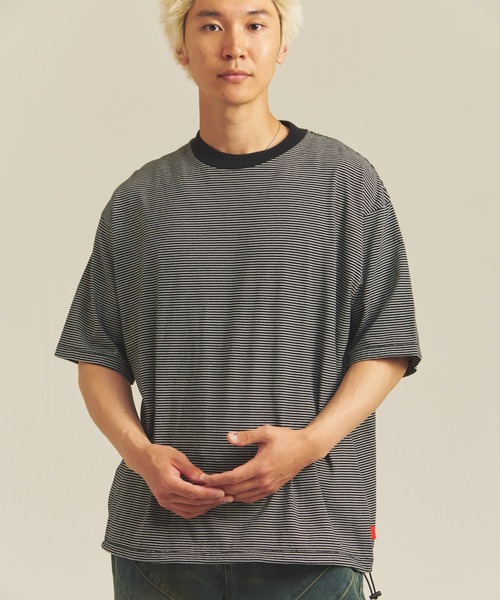 Healthknit(ヘルスニット)の「Healthknit NARROW BORDER JERSEY WIDE CREW NECK S/S TEE(Tシャツ/カットソー・メンズ・その他2/その他1・M/L/XL)」の20枚目の写真