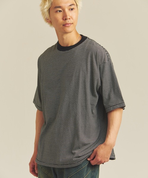 Healthknit(ヘルスニット)の「Healthknit NARROW BORDER JERSEY WIDE CREW NECK S/S TEE(Tシャツ/カットソー・メンズ・その他2/その他1・M/L/XL)」の22枚目の写真