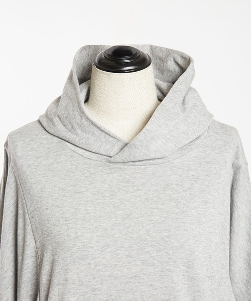 gomme（ゴム）の「60/-ファイン裏毛　ビッグパーカー（パーカー・レディース・トップグレー/チャコールグレー/ブラック・MEDIUM）」の17枚目の写真