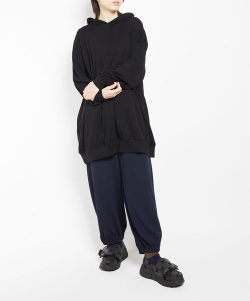 gomme（ゴム）の「60/-ファイン裏毛　ビッグパーカー（パーカー・レディース・トップグレー/チャコールグレー/ブラック・MEDIUM）」の12枚目の写真