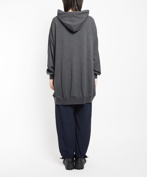 gomme（ゴム）の「60/-ファイン裏毛　ビッグパーカー（パーカー・レディース・トップグレー/チャコールグレー/ブラック・MEDIUM）」の10枚目の写真