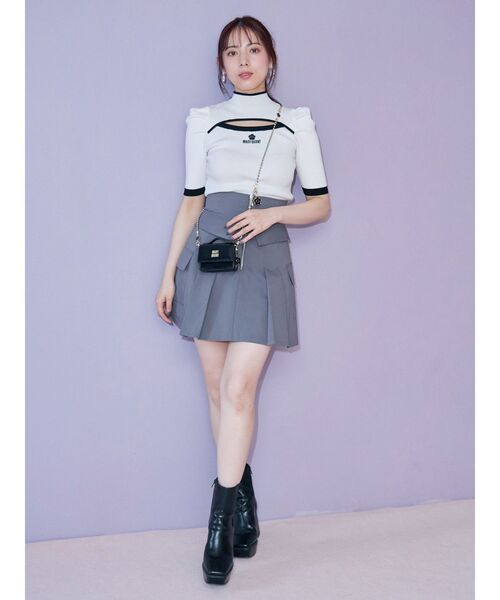 MERCURYDUO（マーキュリーデュオ）の「【MARY QUANTコラボ】バイカラーカットアウトリブニット（ニット/セーター・レディース・オフホワイト・FREE）」の3枚目の写真