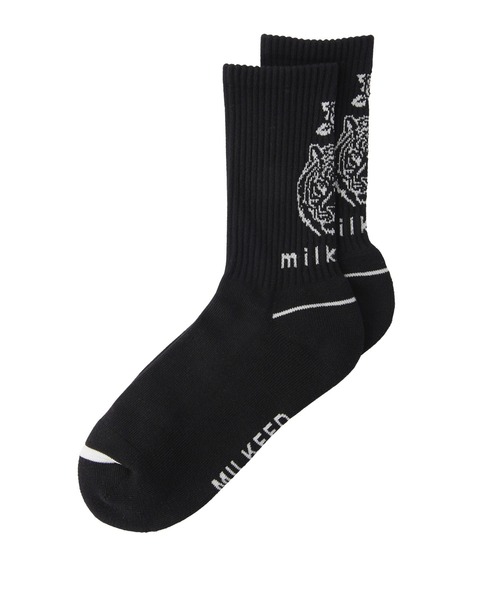 MILKFED.（ミルクフェド）の「TIGER JACQUARD SOCKS（ソックス/靴下・レディース・ブラック/ホワイト/ライトピンク・ONE SIZE）」の7枚目の写真