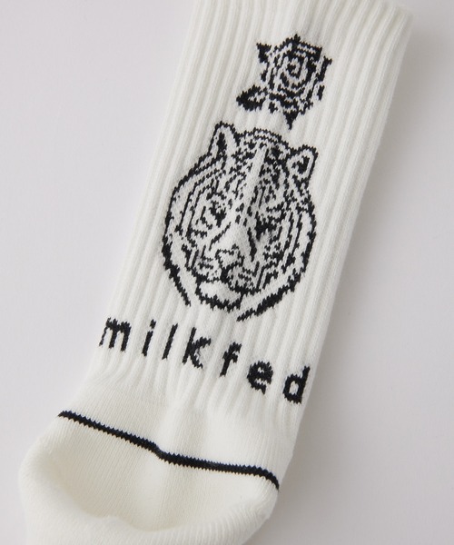 MILKFED.（ミルクフェド）の「TIGER JACQUARD SOCKS（ソックス/靴下・レディース・ブラック/ホワイト/ライトピンク・ONE SIZE）」の9枚目の写真