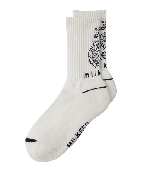 MILKFED.（ミルクフェド）の「TIGER JACQUARD SOCKS（ソックス/靴下・レディース・ブラック/ホワイト/ライトピンク・ONE SIZE）」の12枚目の写真