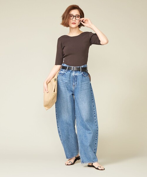 【NICENICE MOMENT】CROPPED クルーネックニット 別注】＜NICENICE MOMENT for conte＞CROPPED クルーネックニット