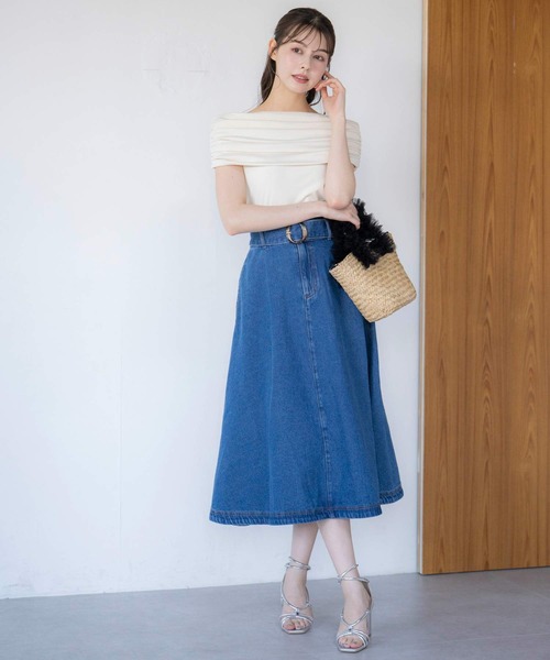 NOELA(ノエラ)の「オフショルドレープカットソー(Tシャツ/カットソー・レディース・オフホワイト/モカ/その他1/ライトグリーン・フリー)」の5枚目の写真