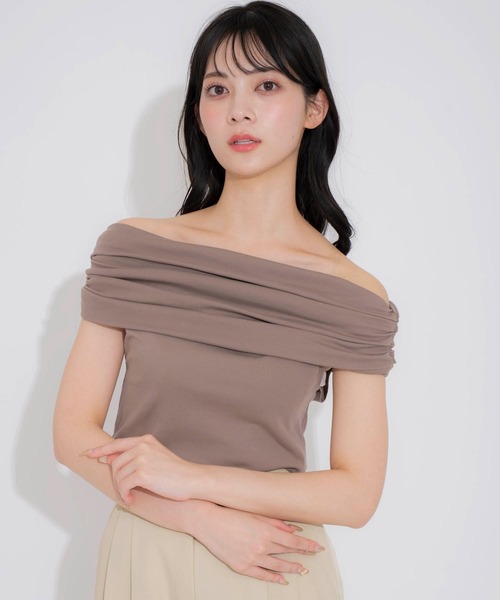 NOELA(ノエラ)の「オフショルドレープカットソー(Tシャツ/カットソー・レディース・オフホワイト/モカ/その他1/ライトグリーン・フリー)」の22枚目の写真
