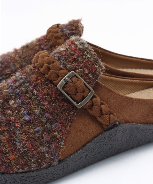 チャイハネ（チャイハネ）の「【チャイハネ】ミックスヤーン三つ編みベルト付きスリッポン（スリッポン・レディース・ブラウン・LARGE）」の6枚目の写真