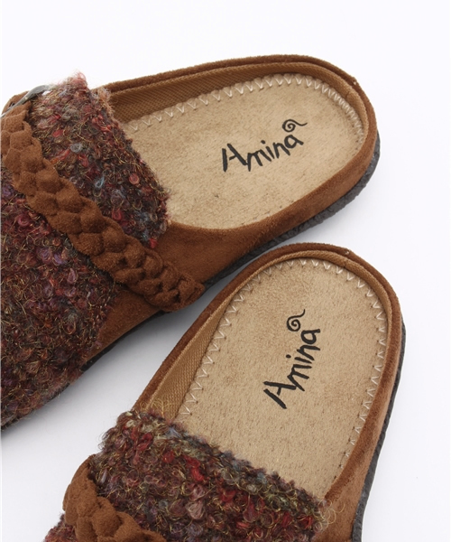 チャイハネ（チャイハネ）の「【チャイハネ】ミックスヤーン三つ編みベルト付きスリッポン（スリッポン・レディース・ブラウン・LARGE）」の7枚目の写真