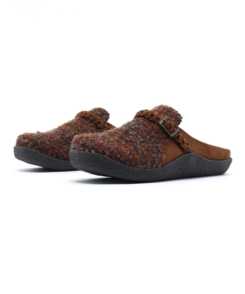 チャイハネ（チャイハネ）の「【チャイハネ】ミックスヤーン三つ編みベルト付きスリッポン（スリッポン・レディース・ブラウン・LARGE）」の10枚目の写真