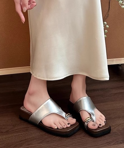 Mela（メラ）の「METAL THONG SANDALS（サンダル・レディース・ホワイト/レオパード/シルバー/ブラック・36/37/38/39）」の16枚目の写真