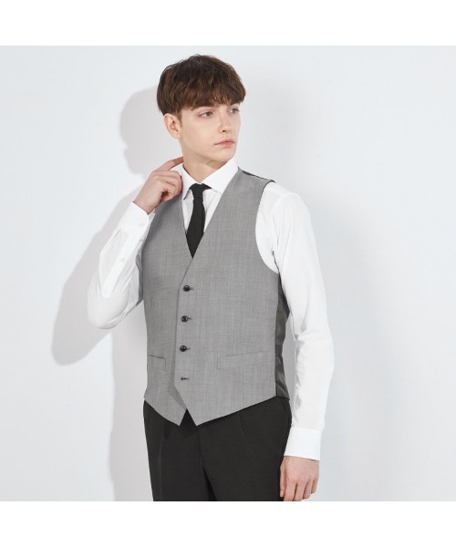 SUIT SELECT（スーツセレクト）の「【結婚式・セレモニー・イベント対応可】【通年】リバーシブルジレ（ベスト）/ブラック＆グレー（スーツベスト・メンズ・ブラック・Y4/A4/A5/A6/AB5/AB6/BB5/BB6/Y5/Y6）」の9枚目の写真