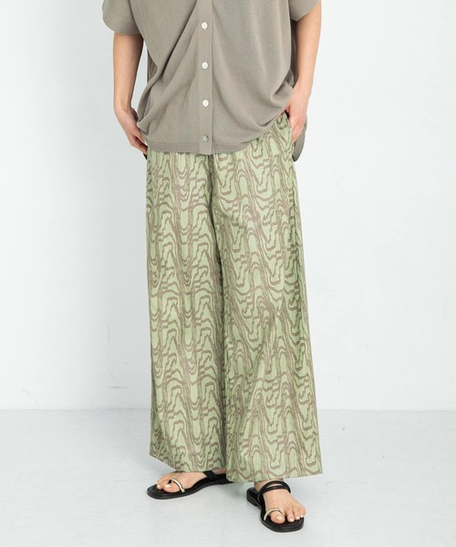 URBAN RESEARCH Sonny Label（アーバンリサーチサニーレーベル）の「コットンモダールニュアンスプリントパンツ（その他パンツ・レディース・グリーン系その他/ブラウン/ブラック・FREE）」の4枚目の写真