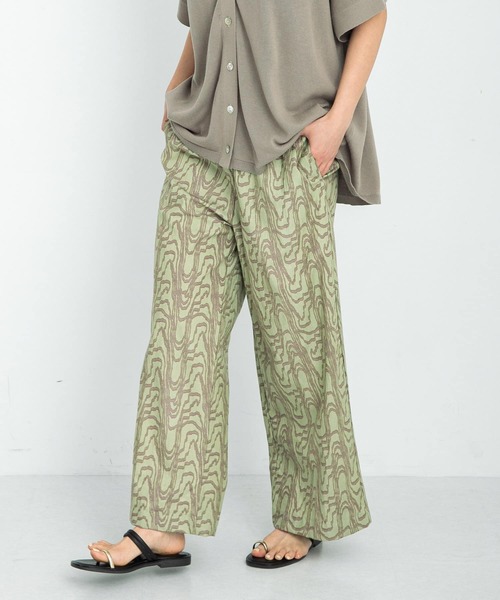 URBAN RESEARCH Sonny Label（アーバンリサーチサニーレーベル）の「コットンモダールニュアンスプリントパンツ（その他パンツ・レディース・グリーン系その他/ブラウン/ブラック・FREE）」の5枚目の写真