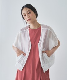 Audrey and John Wad（オードリーアンドジョンワッド）の「フレンチスリーブシアージップブルゾン-洗濯機洗い可-（ブルゾン）」