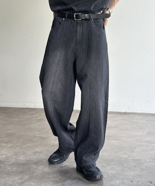 CPCM（シーピーシーエム）の「綿麻センターシームライトデニム（デニムパンツ・レディース・ブルー/インディゴブルー/ブラック・MEDIUM/LARGE）」の4枚目の写真