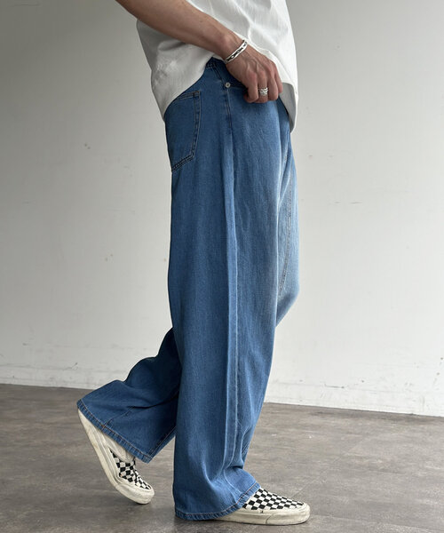 CPCM（シーピーシーエム）の「綿麻センターシームライトデニム（デニムパンツ・レディース・ブルー/インディゴブルー/ブラック・MEDIUM/LARGE）」の13枚目の写真