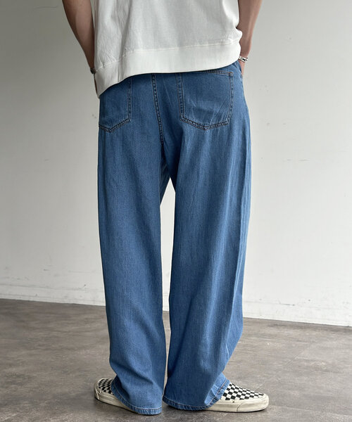 CPCM（シーピーシーエム）の「綿麻センターシームライトデニム（デニムパンツ・レディース・ブルー/インディゴブルー/ブラック・MEDIUM/LARGE）」の14枚目の写真