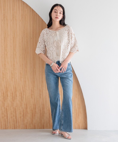 LOWRYS FARM(ローリーズファーム)の「クロシェ2WAYカーディガン 499228(カーディガン/ボレロ・レディース・イエロー/アイボリー/ブラック・FREE)」の5枚目の写真