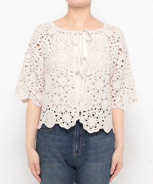 LOWRYS FARM(ローリーズファーム)の「クロシェ2WAYカーディガン 499228(カーディガン/ボレロ・レディース・イエロー/アイボリー/ブラック・FREE)」の13枚目の写真