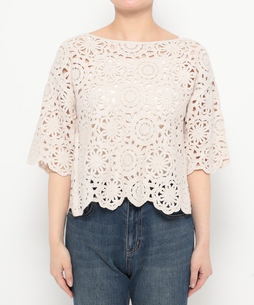 LOWRYS FARM(ローリーズファーム)の「クロシェ2WAYカーディガン 499228(カーディガン/ボレロ・レディース・イエロー/アイボリー/ブラック・FREE)」の16枚目の写真