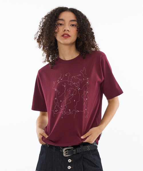 WISH FOR EVER(ウィッシュフォーエバー)の「MAP PRINT SHORT T / マッププリントショートTシャツ(Tシャツ/カットソー・メンズ・バーガンディー/グレー/オフホワイト/ネイビー・X-SMALL/MEDIUM/LARGE)」の14枚目の写真