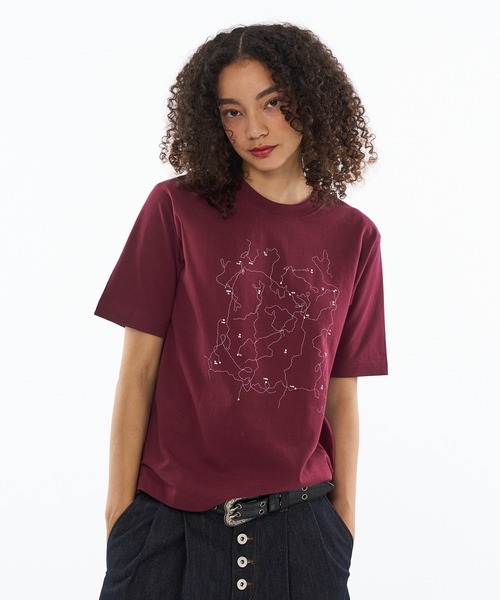 WISH FOR EVER(ウィッシュフォーエバー)の「MAP PRINT SHORT T / マッププリントショートTシャツ(Tシャツ/カットソー・メンズ・バーガンディー/グレー/オフホワイト/ネイビー・X-SMALL/MEDIUM/LARGE)」の15枚目の写真