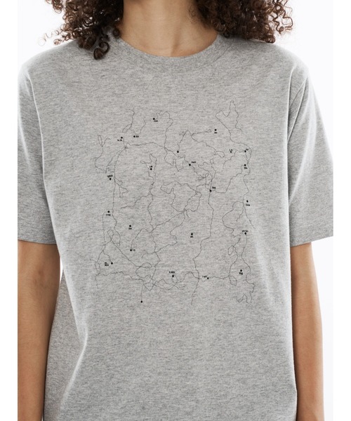 WISH FOR EVER(ウィッシュフォーエバー)の「MAP PRINT SHORT T / マッププリントショートTシャツ(Tシャツ/カットソー・メンズ・バーガンディー/グレー/オフホワイト/ネイビー・X-SMALL/MEDIUM/LARGE)」の10枚目の写真