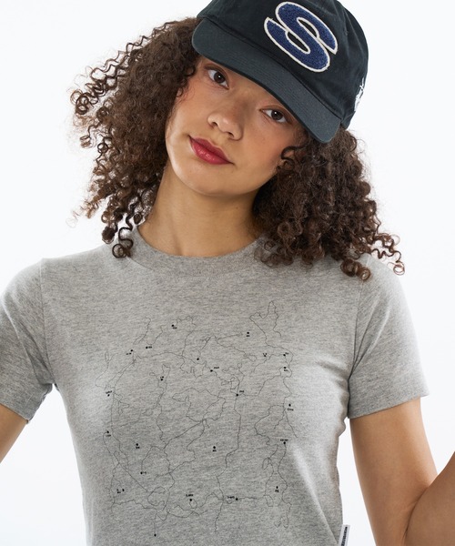 WISH FOR EVER(ウィッシュフォーエバー)の「MAP PRINT SHORT T / マッププリントショートTシャツ(Tシャツ/カットソー・メンズ・バーガンディー/グレー/オフホワイト/ネイビー・X-SMALL/MEDIUM/LARGE)」の9枚目の写真