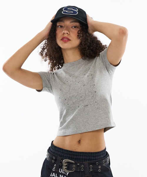 WISH FOR EVER(ウィッシュフォーエバー)の「MAP PRINT SHORT T / マッププリントショートTシャツ(Tシャツ/カットソー・メンズ・バーガンディー/グレー/オフホワイト/ネイビー・X-SMALL/MEDIUM/LARGE)」の8枚目の写真