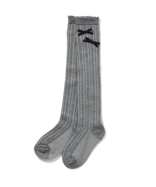 apres les cours（アプレレクール）の「ニーハイソックス（ソックス/靴下・キッズ・グレー/ブラック・15 /18/21）」の2枚目の写真