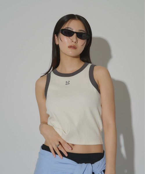 codegraphy（コードグラフィー）の「(Woman) Color combination sleeveless　CBEUWTX501（タンクトップ・レディース・ホワイト/グレー/クリーム・MEDIUM/SMALL）」の3枚目の写真