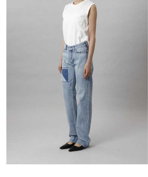 CINOH（チノ）の「WIDE STRAIGHT DAMAGE（デニムパンツ・レディース・ブルー系その他/ライトブルー・24）」の11枚目の写真