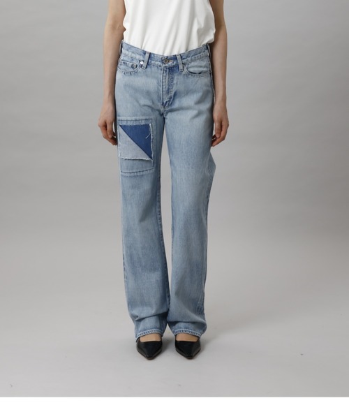 CINOH（チノ）の「WIDE STRAIGHT DAMAGE（デニムパンツ・レディース・ブルー系その他/ライトブルー・24）」の15枚目の写真