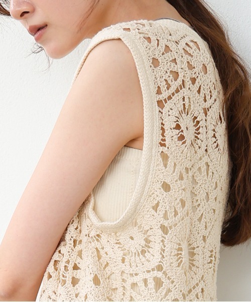 Bab（バブ）の「クロシェベスト（ベスト・レディース・ブラック/アイボリー・FREE）」の12枚目の写真