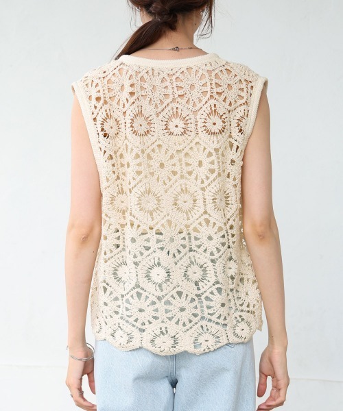 Bab（バブ）の「クロシェベスト（ベスト・レディース・ブラック/アイボリー・FREE）」の10枚目の写真