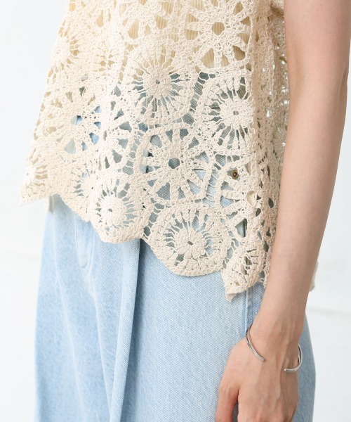 Bab（バブ）の「クロシェベスト（ベスト・レディース・ブラック/アイボリー・FREE）」の8枚目の写真