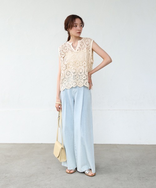 Bab（バブ）の「クロシェベスト（ベスト・レディース・ブラック/アイボリー・FREE）」の4枚目の写真