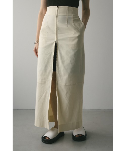 STYLEMIXER（スタイルミキサー）の「フロントジップタイトスカート（スカート・レディース・ブラウン/アイボリー/ブラック・SMALL/MEDIUM）」の2枚目の写真