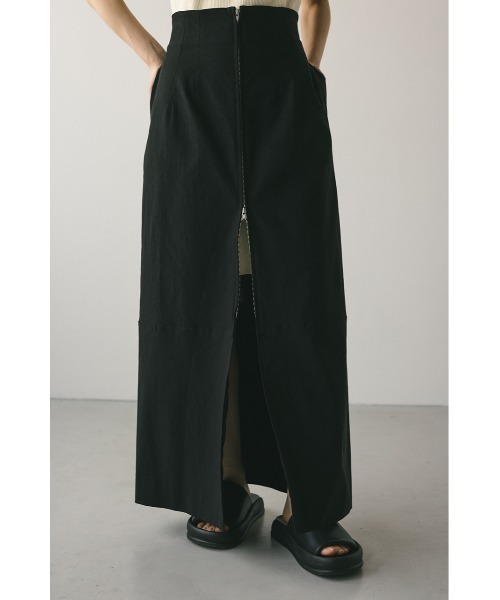 STYLEMIXER（スタイルミキサー）の「フロントジップタイトスカート（スカート・レディース・ブラウン/アイボリー/ブラック・SMALL/MEDIUM）」の3枚目の写真